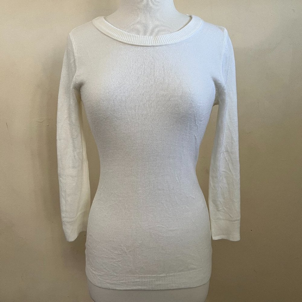 New York & Company cream color tunic sweater